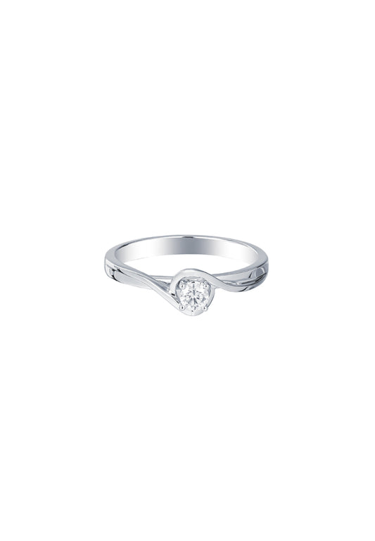 TOMEI Solitaire Ring, Diamond White Gold 585