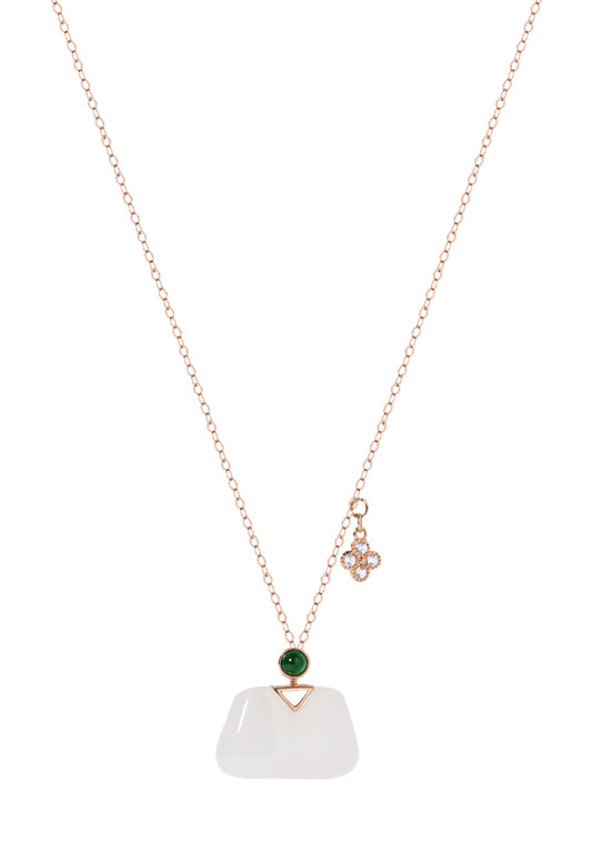 TOMEI Nephrite Handbag Necklace, Rose Gold 750