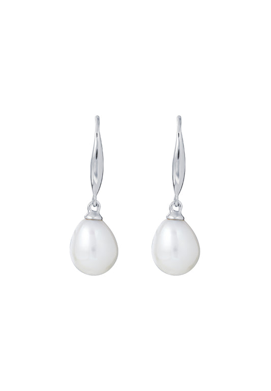 TOMEI Pearlfect Love Pearl Dangle Earrings, White Gold 585