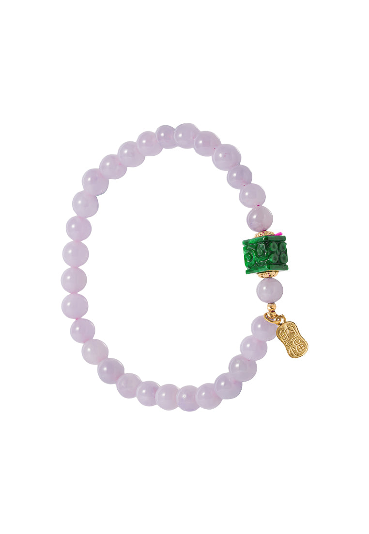 TOMEI Purple Jade Bracelet, Yellow Gold 750