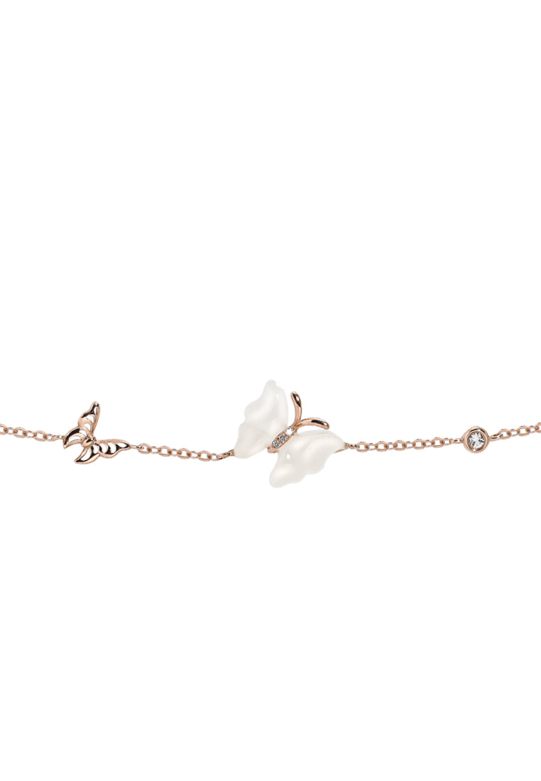TOMEI Nephrite Collection, Butterfly Bracelet, Rose Gold 750