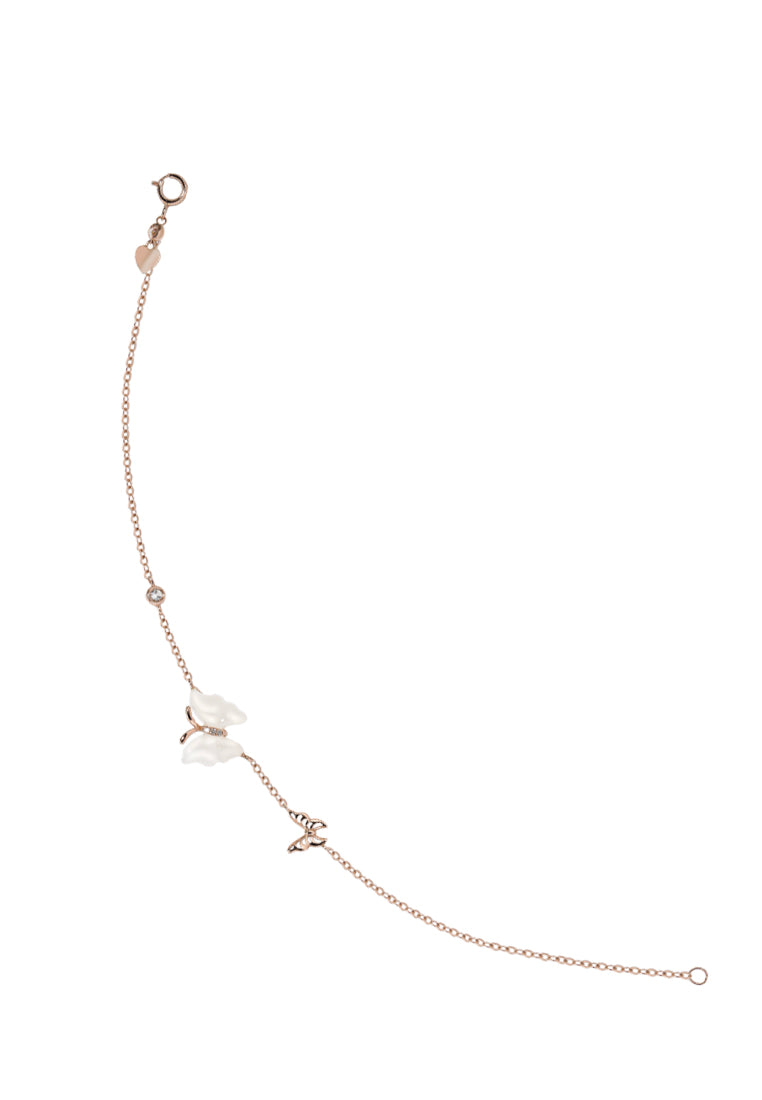 TOMEI Nephrite Collection, Butterfly Bracelet, Rose Gold 750