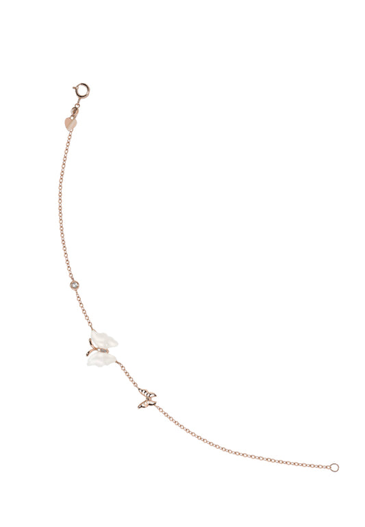 TOMEI Nephrite Collection, Butterfly Bracelet, Rose Gold 750