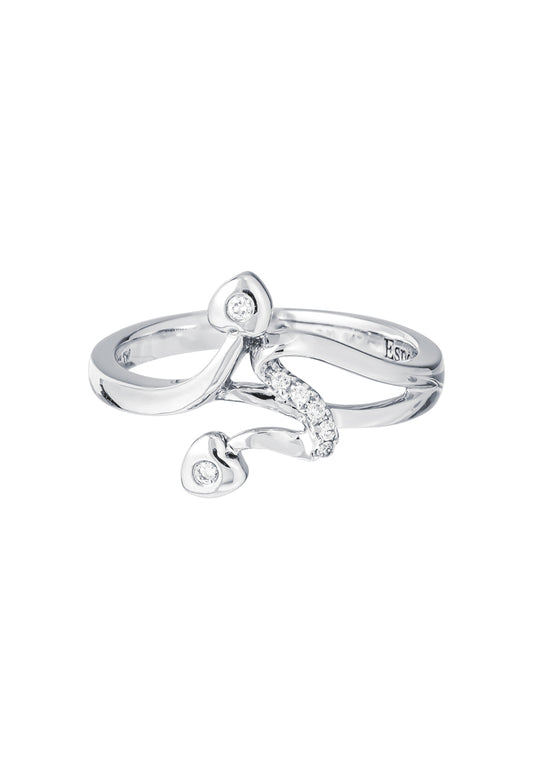 TOMEI Petite Love Diamond Ring, White Gold 375