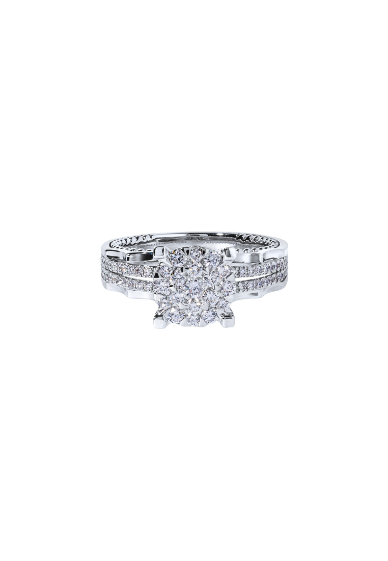 TOMEI Diamond Ring, White Gold 750