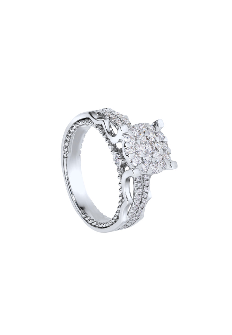 TOMEI Diamond Ring, White Gold 750