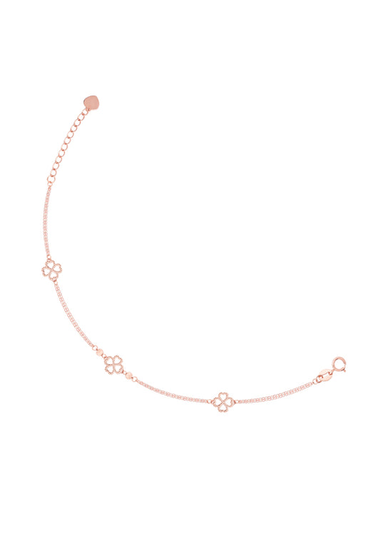 TOMEI Rouge Collection Triple Clover Bracelet, Rose Gold 750
