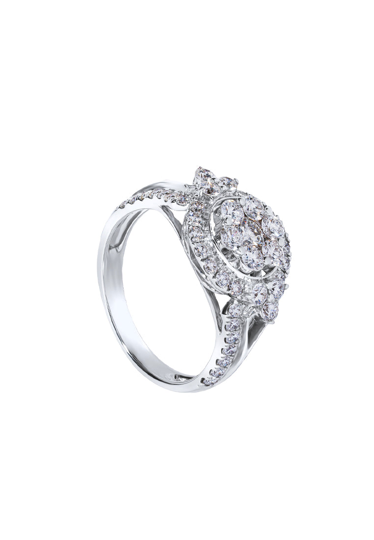 TOMEI Diamond Ring, White Gold 750