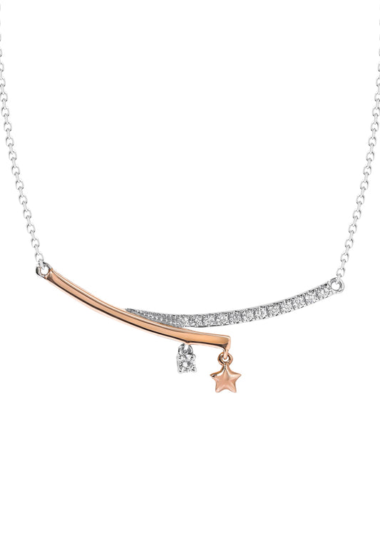 TOMEI Starlight Symphony Diamond Necklace, White+Rose Gold 585