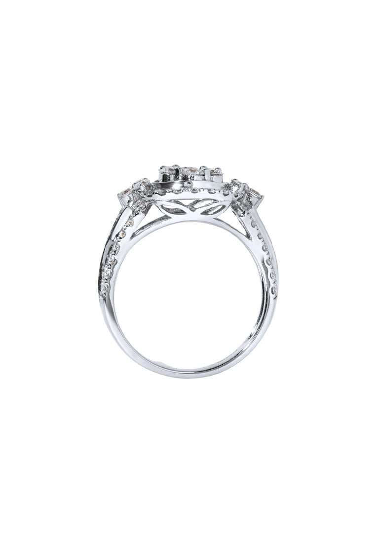 TOMEI Diamond Ring, White Gold 750
