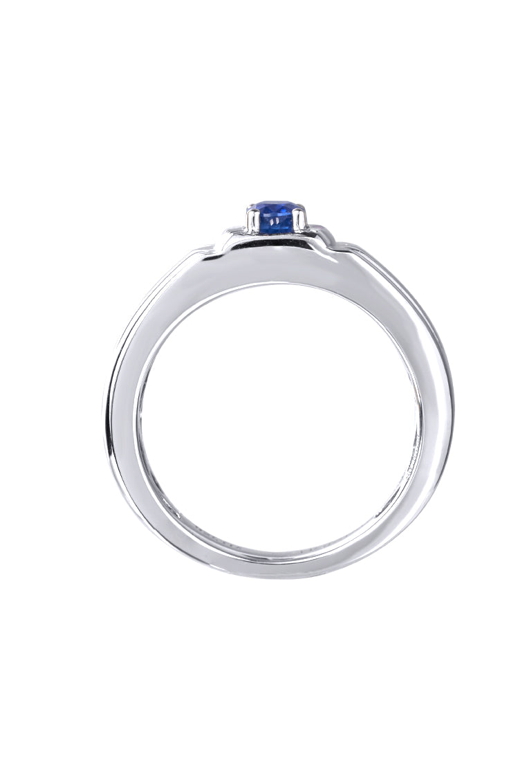 TOMEI Homme Series, Sapphire Silver Ring For Men