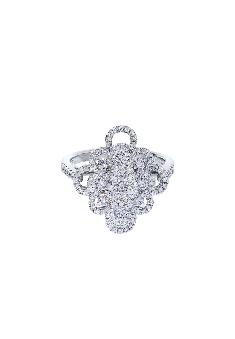 TOMEI Diamond Ring, White Gold 750