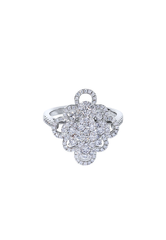 TOMEI Diamond Ring, White Gold 750