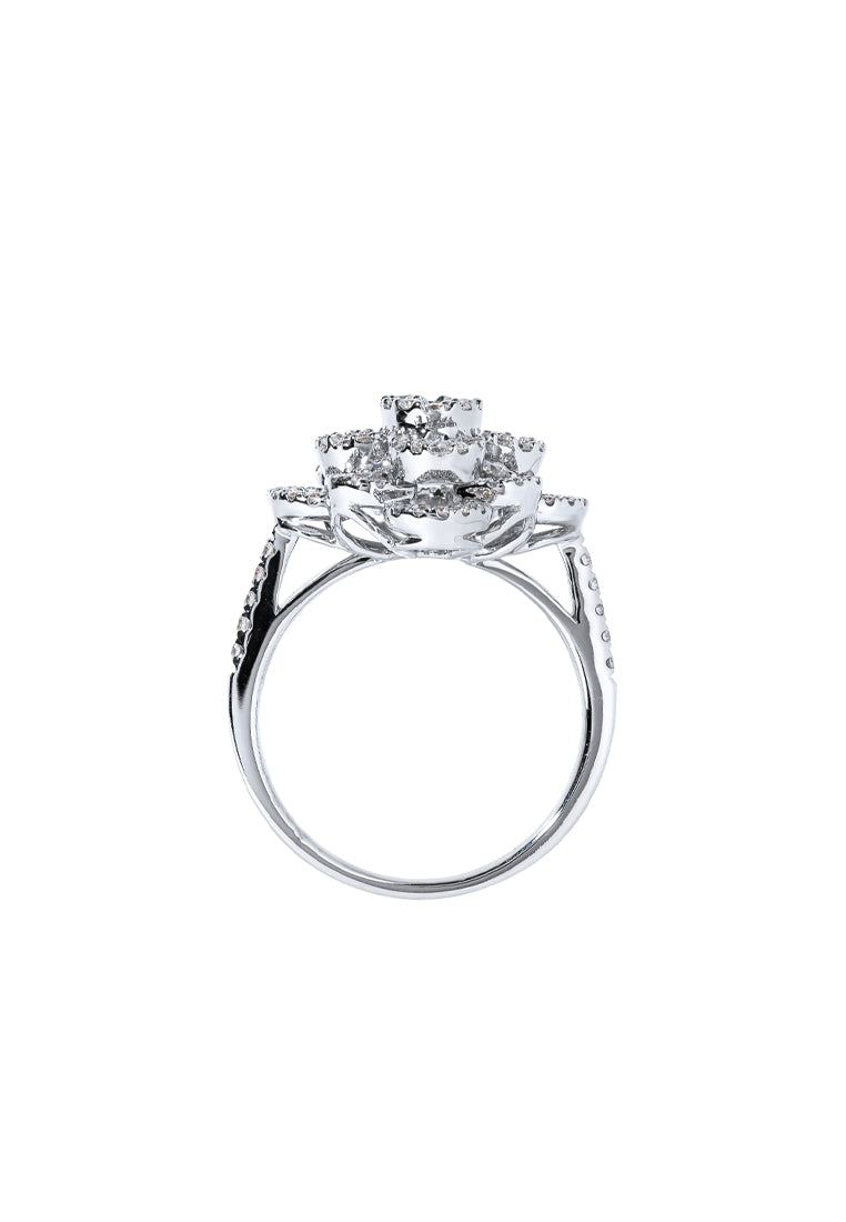 TOMEI Diamond Ring, White Gold 750