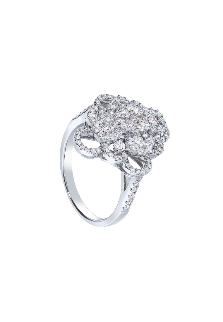TOMEI Diamond Ring, White Gold 750