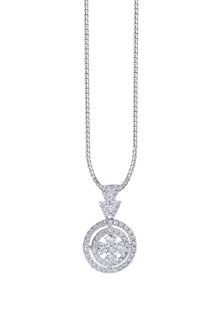 TOMEI Diamond Pendant, White Gold 750