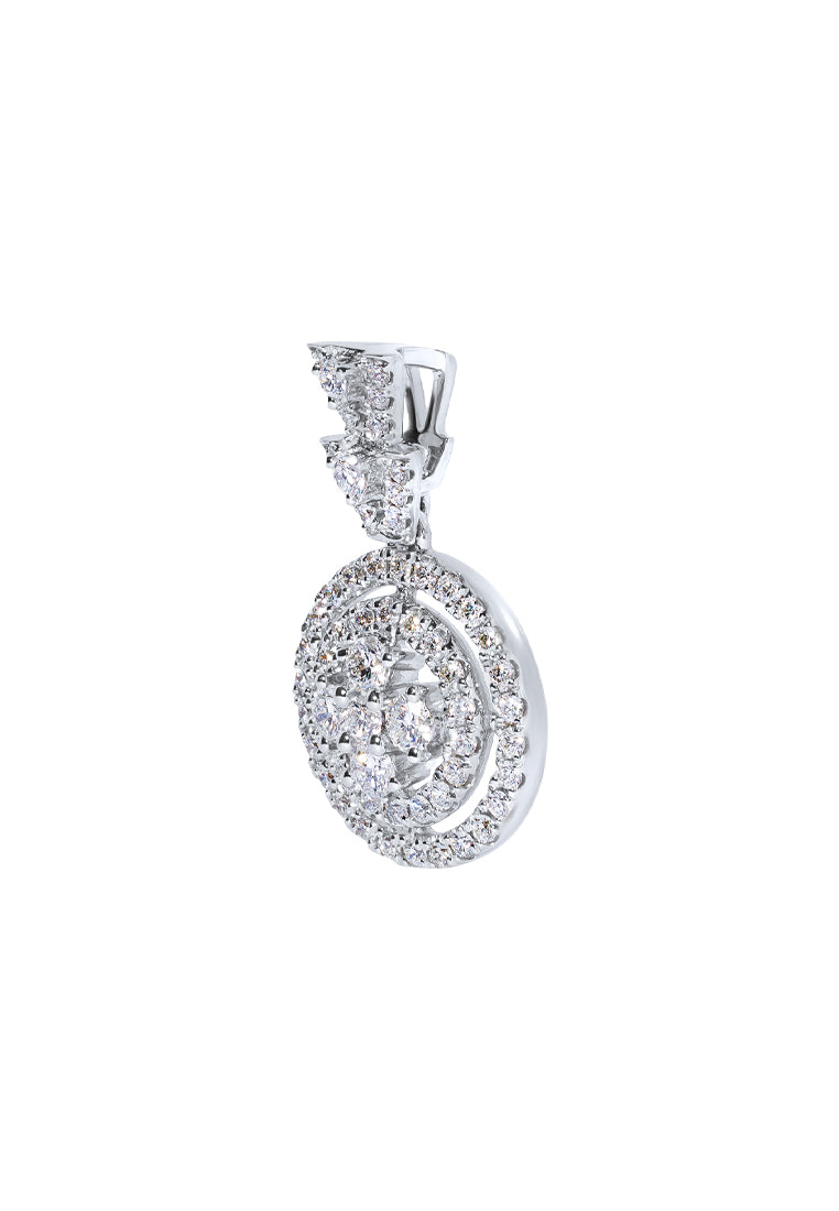 TOMEI Diamond Pendant, White Gold 750