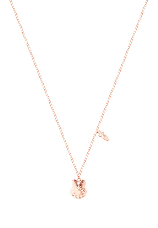 TOMEI Rouge Collection Rabbit In Love Necklace, Rose Gold 750