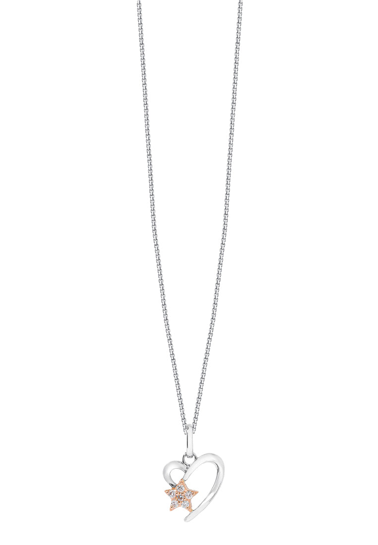 TOMEI Starlight Symphony Diamond Pendant Set, White+Rose Gold 585