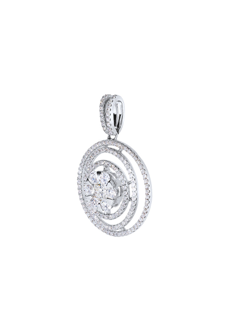 TOMEI Diamond Pendant, White Gold 750