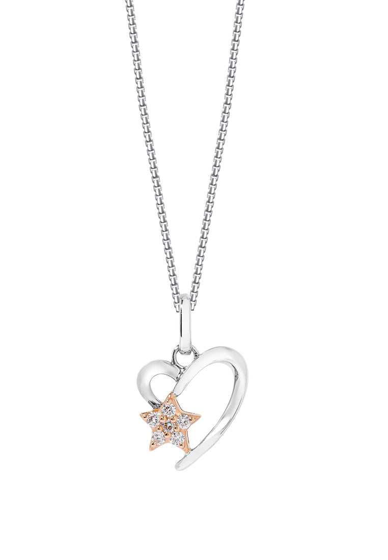 TOMEI Starlight Symphony Diamond Pendant Set, White+Rose Gold 585