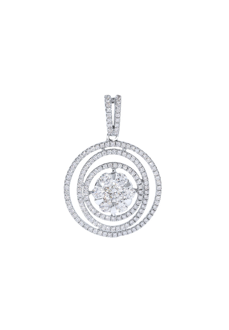 TOMEI Diamond Pendant, White Gold 750
