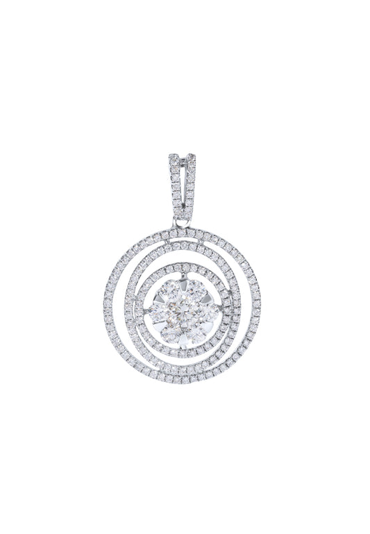 TOMEI Diamond Pendant, White Gold 750