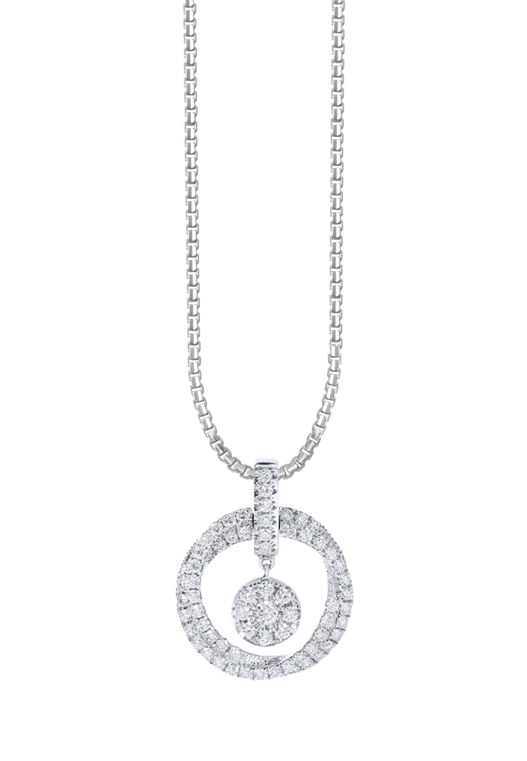 TOMEI Diamond Pendant, White Gold 750