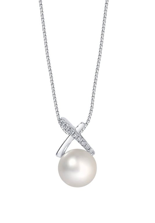 TOMEI Pearl Pendant Set, White Gold 585