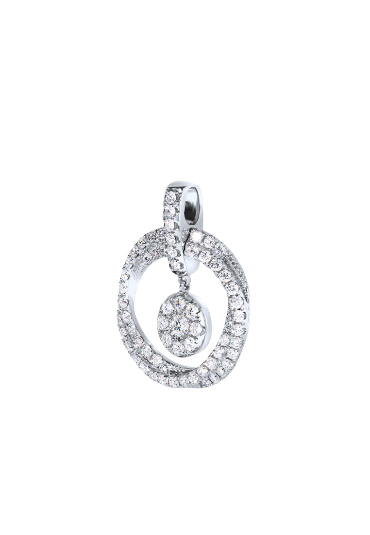 TOMEI Diamond Pendant, White Gold 750