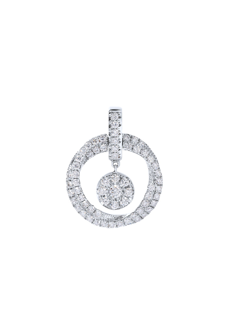 TOMEI Diamond Pendant, White Gold 750