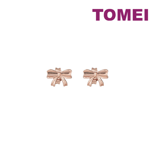 TOMEI Rouge Collection Ribbon Earrings, Rose Gold 750
