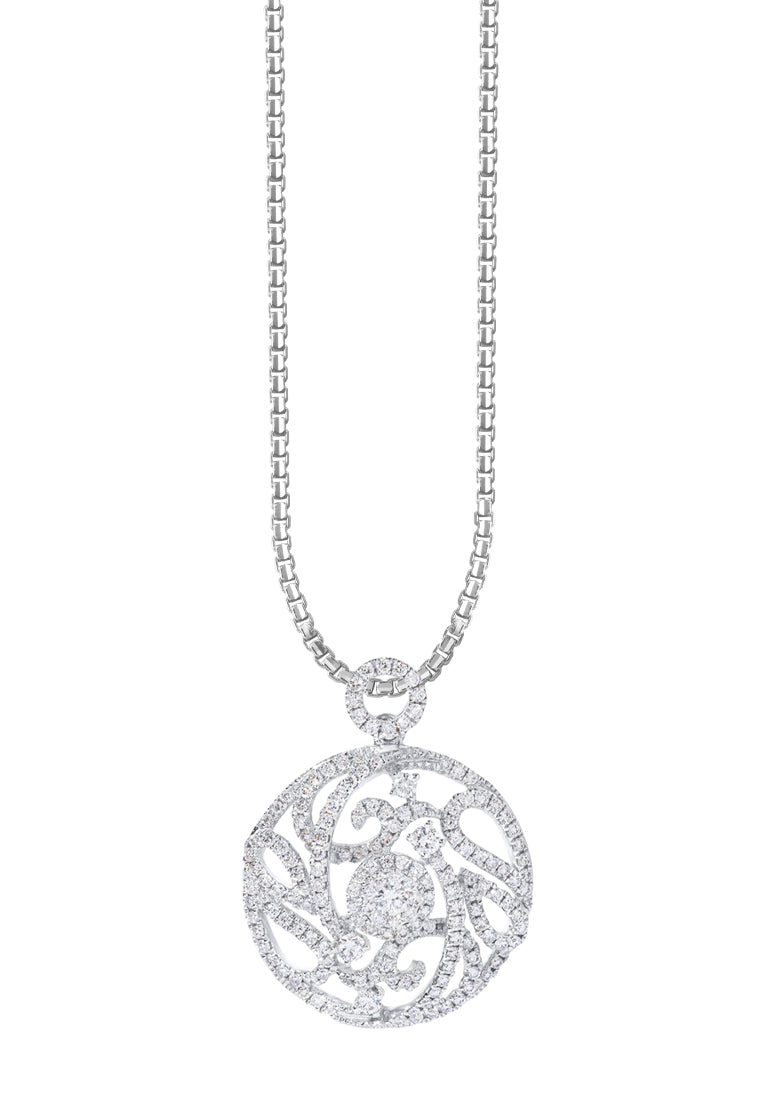 TOMEI Diamond Pendant, White Gold 750