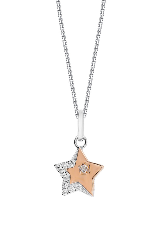 TOMEI Starlight Symphony Diamond Pendant Set, White+Rose Gold 585