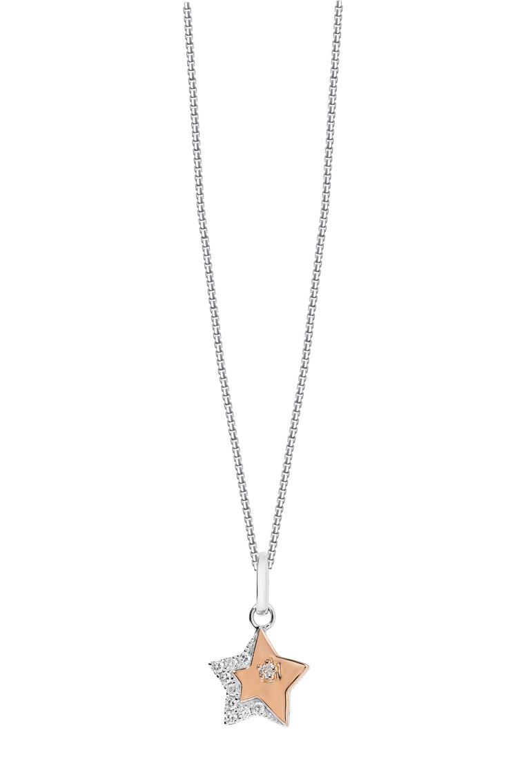 TOMEI Starlight Symphony Diamond Pendant Set, White+Rose Gold 585