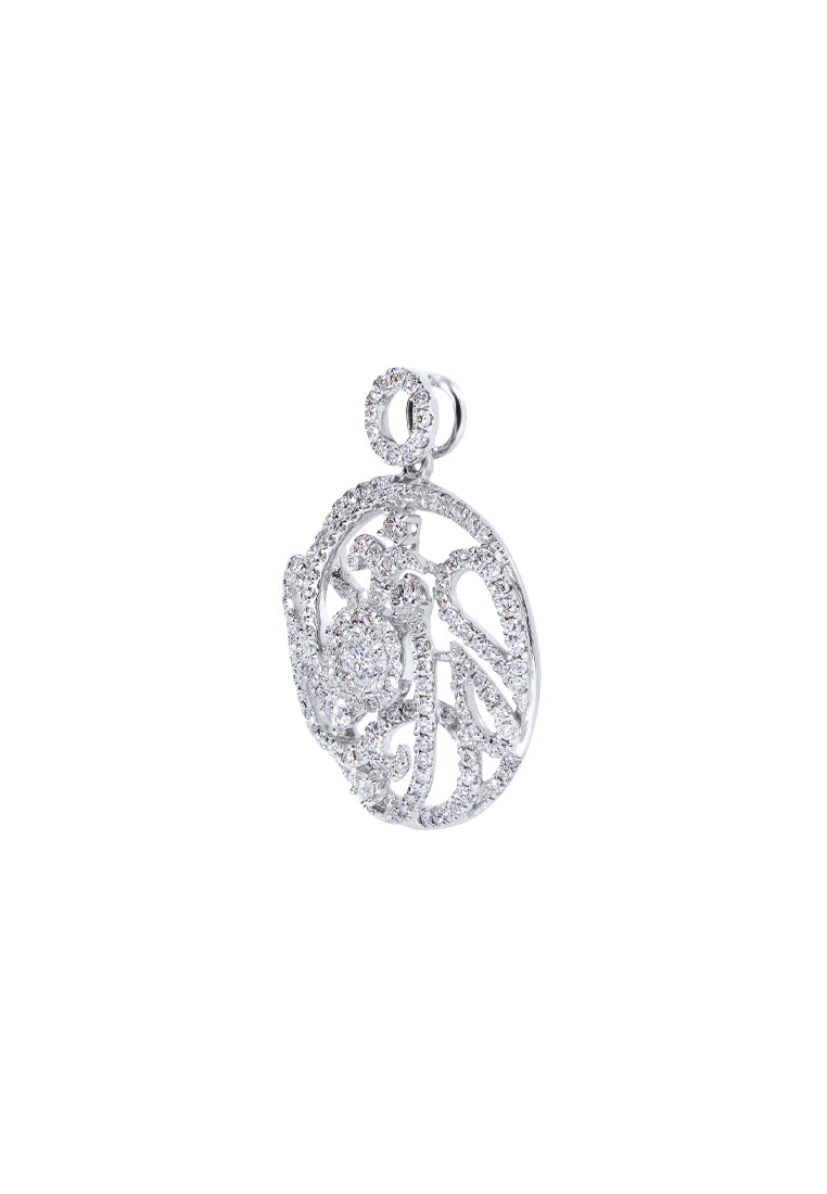 TOMEI Diamond Pendant, White Gold 750