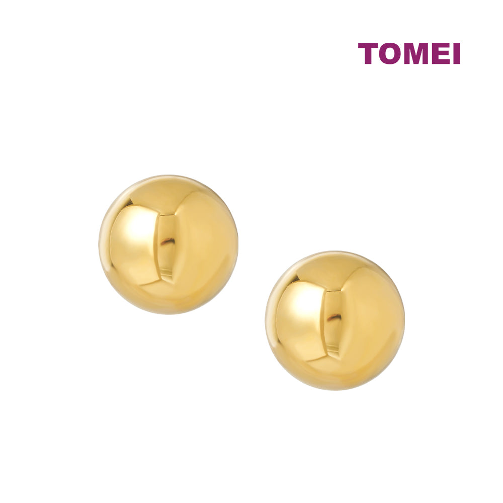 TOMEI Lusso Italia Ball Stud Earrings, Yellow Gold 916