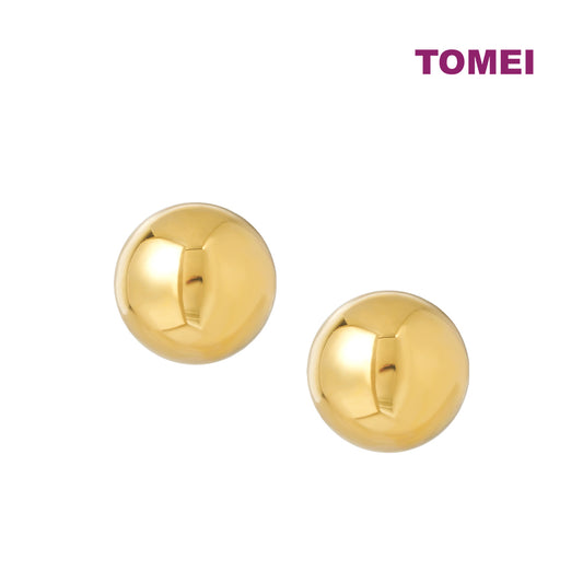 TOMEI Lusso Italia Ball Stud Earrings, Yellow Gold 916