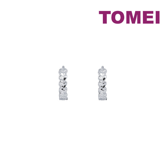 TOMEI Lovely Hoop Earrings, White Gold 585