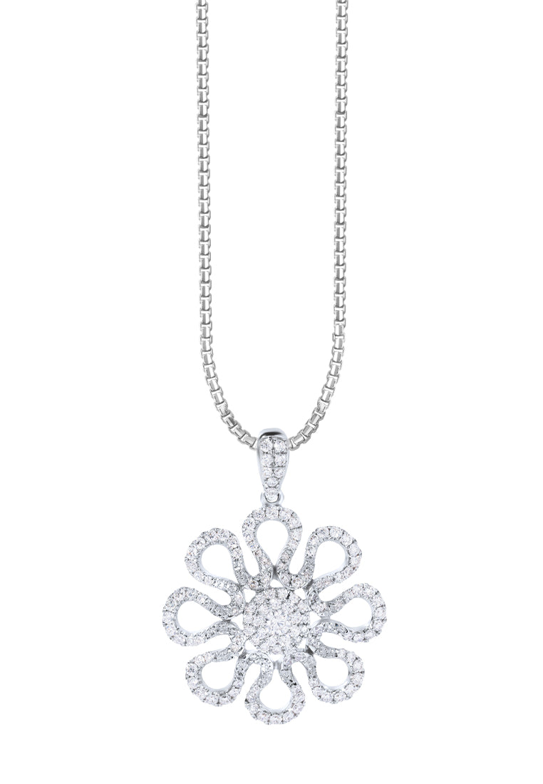 TOMEI Diamond Pendant, White Gold 750