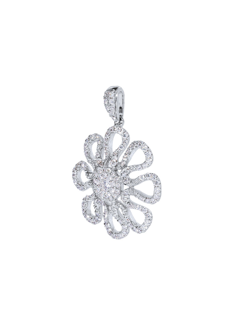 TOMEI Diamond Pendant, White Gold 750