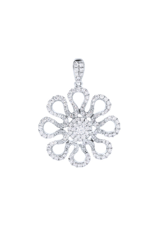 TOMEI Diamond Pendant, White Gold 750