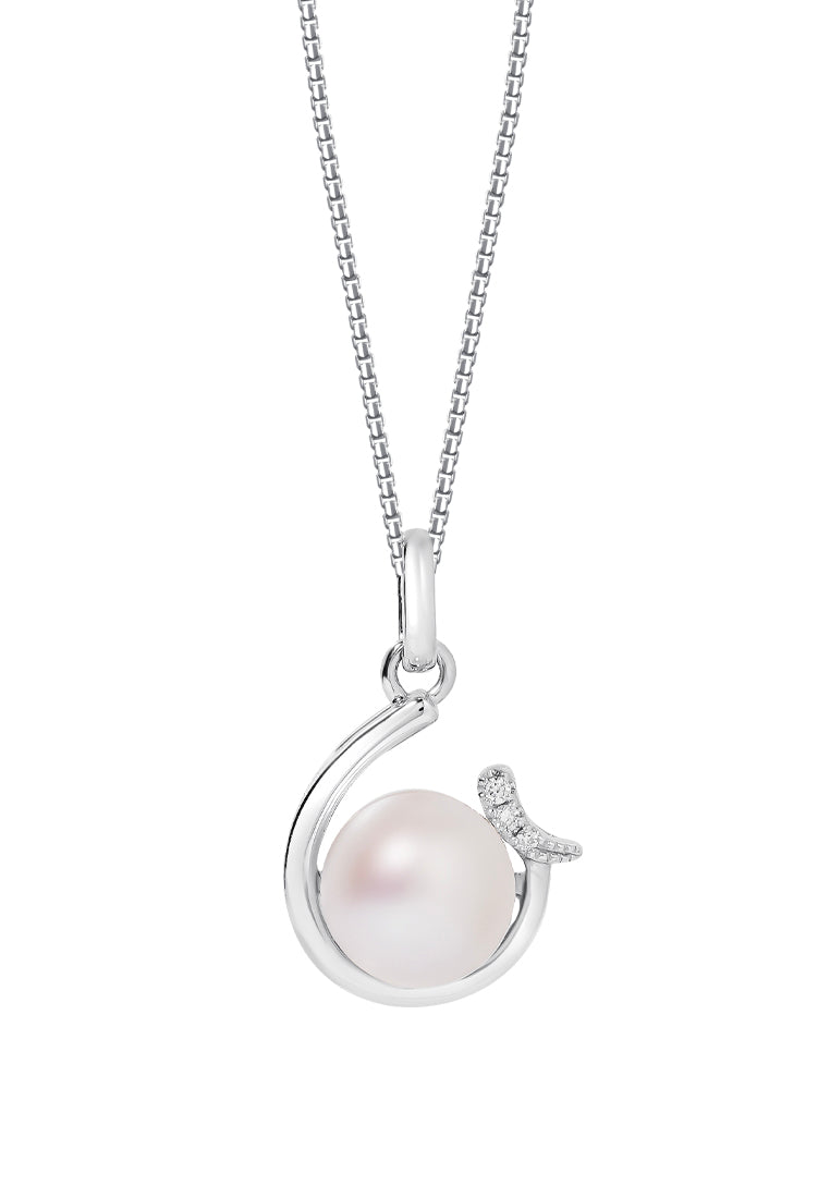 TOMEI Pearl Pendant Set, White Gold 585