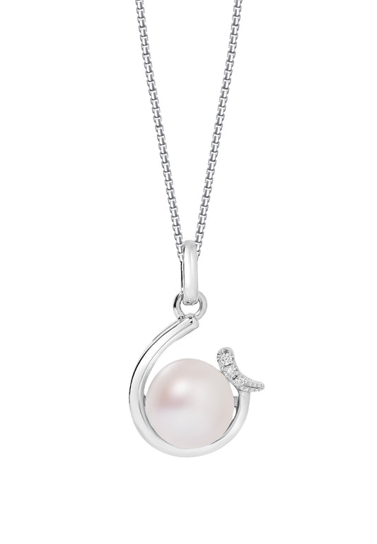 TOMEI Pearl Pendant Set, White Gold 585