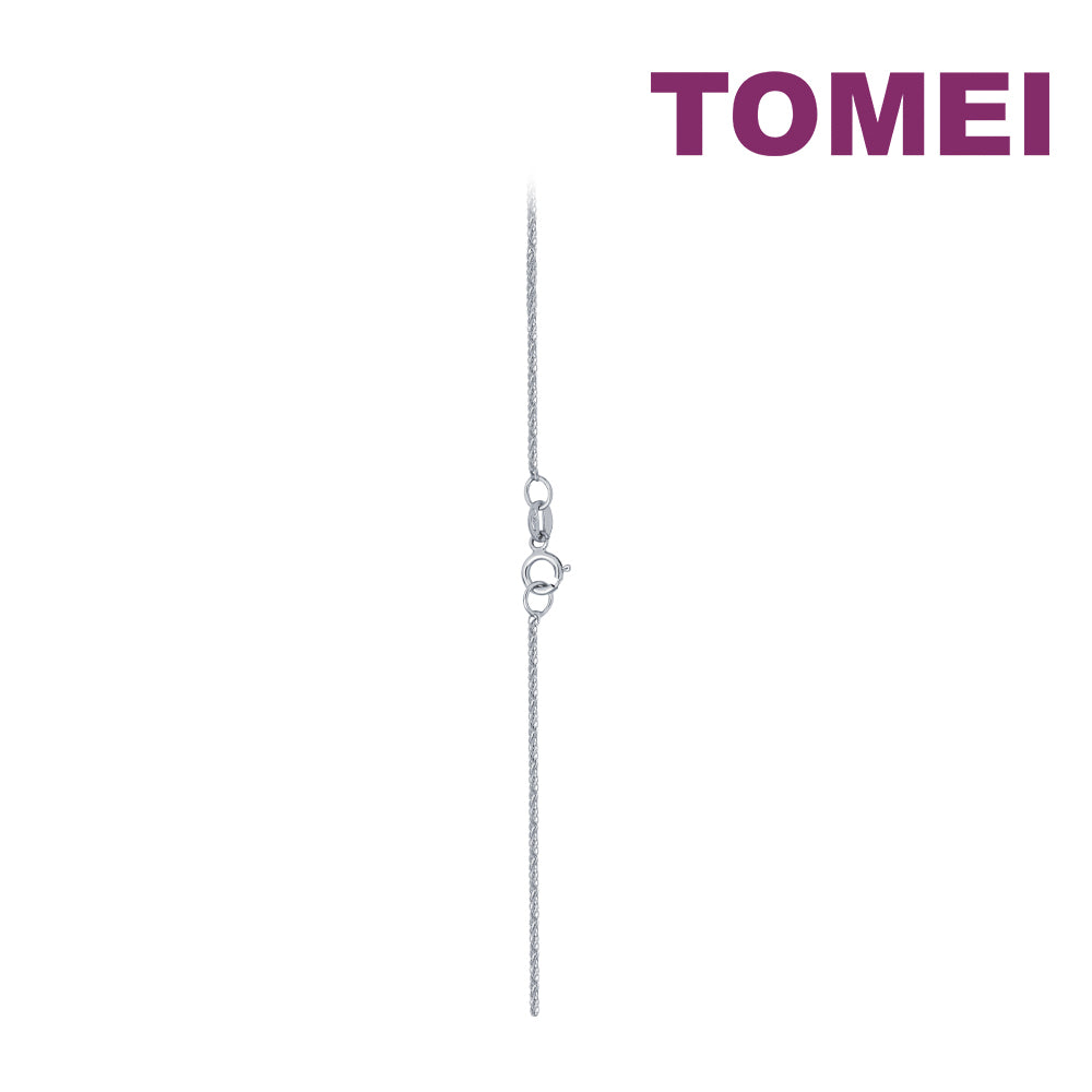 TOMEI Dual-Tone Diamond Pendant Set, White Gold 375