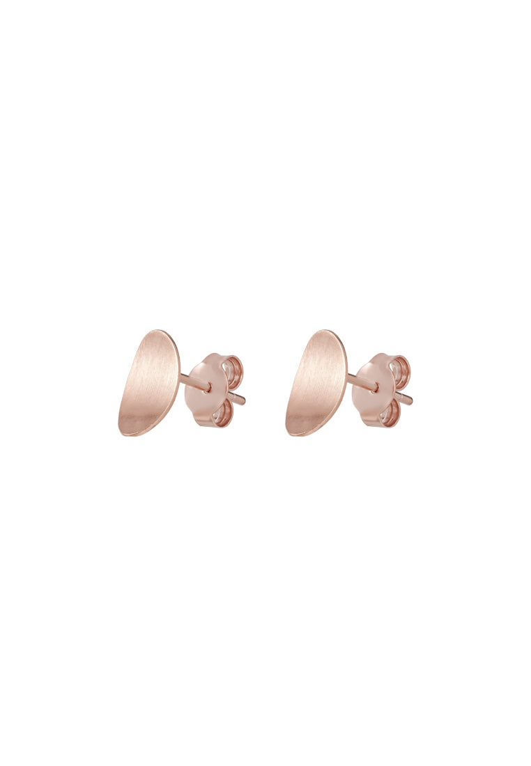 TOMEI Rouge Collection Oval Leave Earrings, Rose Gold 750