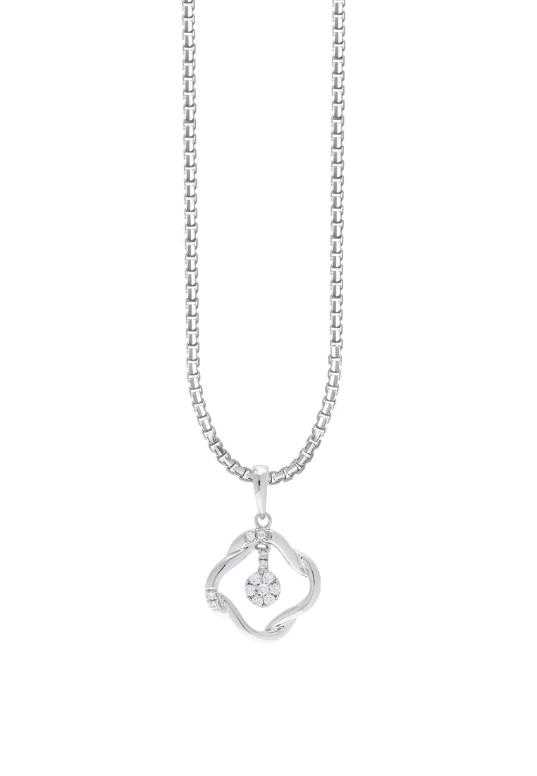 Diamond Necklace of Sparkling Radiance in Interlaced Elegance | Tomei White Gold 375 (9K)  & 585 (14K) (P5186)