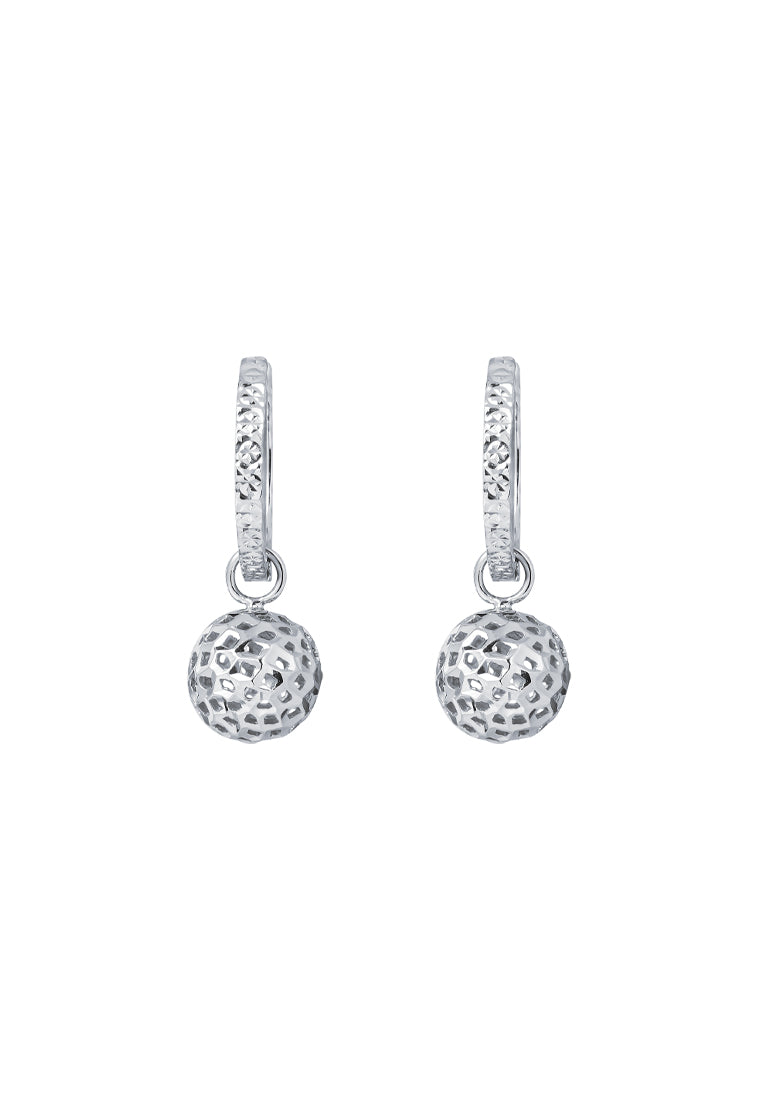 TOMEI Sphericity in Luminescence Duo Earrings, White Gold 585