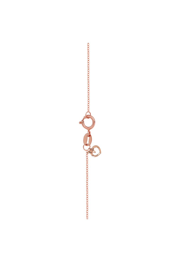 TOMEI Rouge Collection Pink Flower Necklace, Rose Gold 750