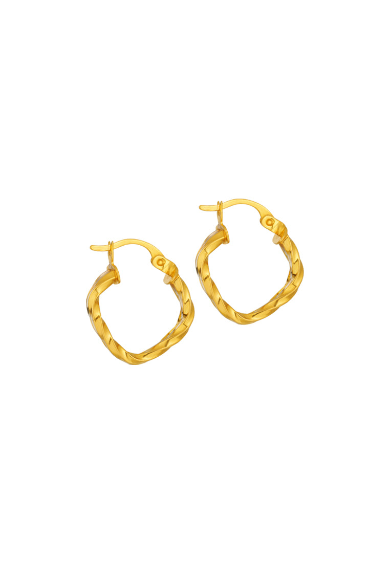 TOMEI Lusso Italia Dual-Tone Hoop Earrings, Yellow Gold 916